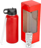 Makerflo 32 Oz Red Hydro Powder Coated Tumbler - 1 Pack Sipper Water Bottle | Craft-Ready for DIY Gifts & Personalization (Laser Engravable, UV DTF, Epoxy, Vinyl) - Not for Sublimation and DTF
