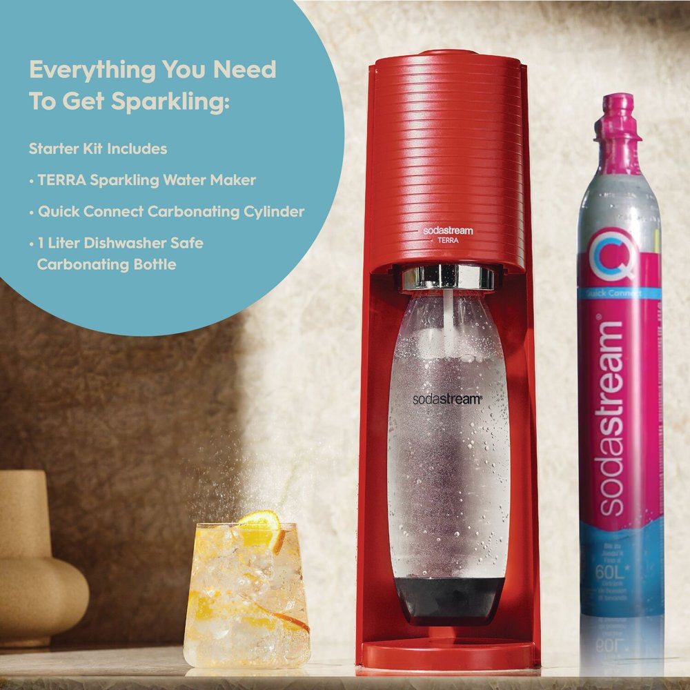 Terra Sparkling Water Maker - Red