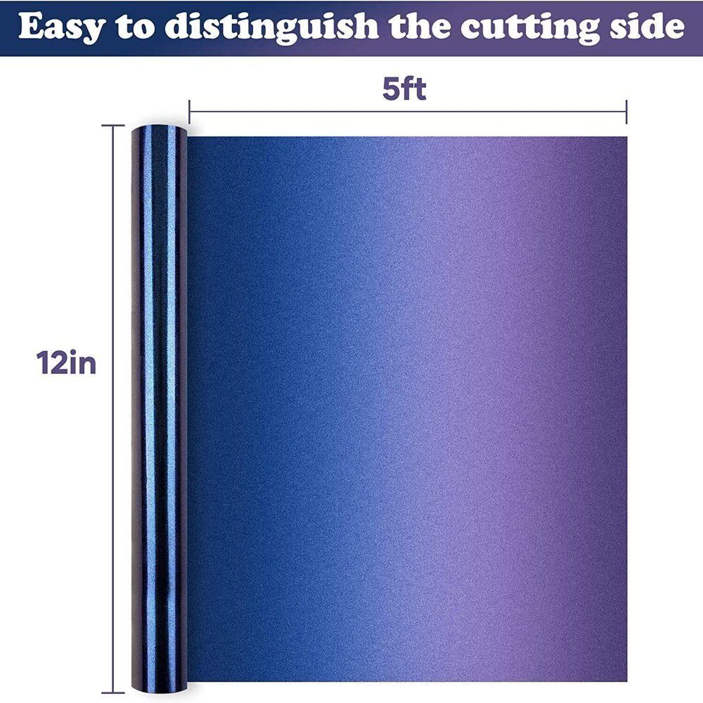 Blue to Purple Chameleon Permanent Vinyl 12" X 5 FT Adhesive Vinyl for Cricut Machine Handcraft