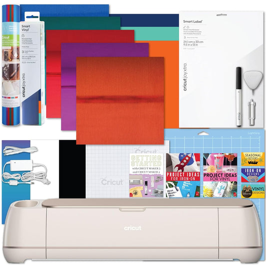 Maker 4 Machine and Vinyl and Mixed Materials Sampler Bundle- Beginner Craft Cutting Machine with Supplies to Start- Adhesive Vinyl and Instructional Digital Guides