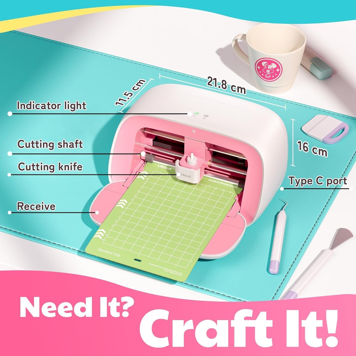 Glee S501 Vinyl Cutting Machine, Likcut 10 Colors Cardstock Paper 20 Sheets