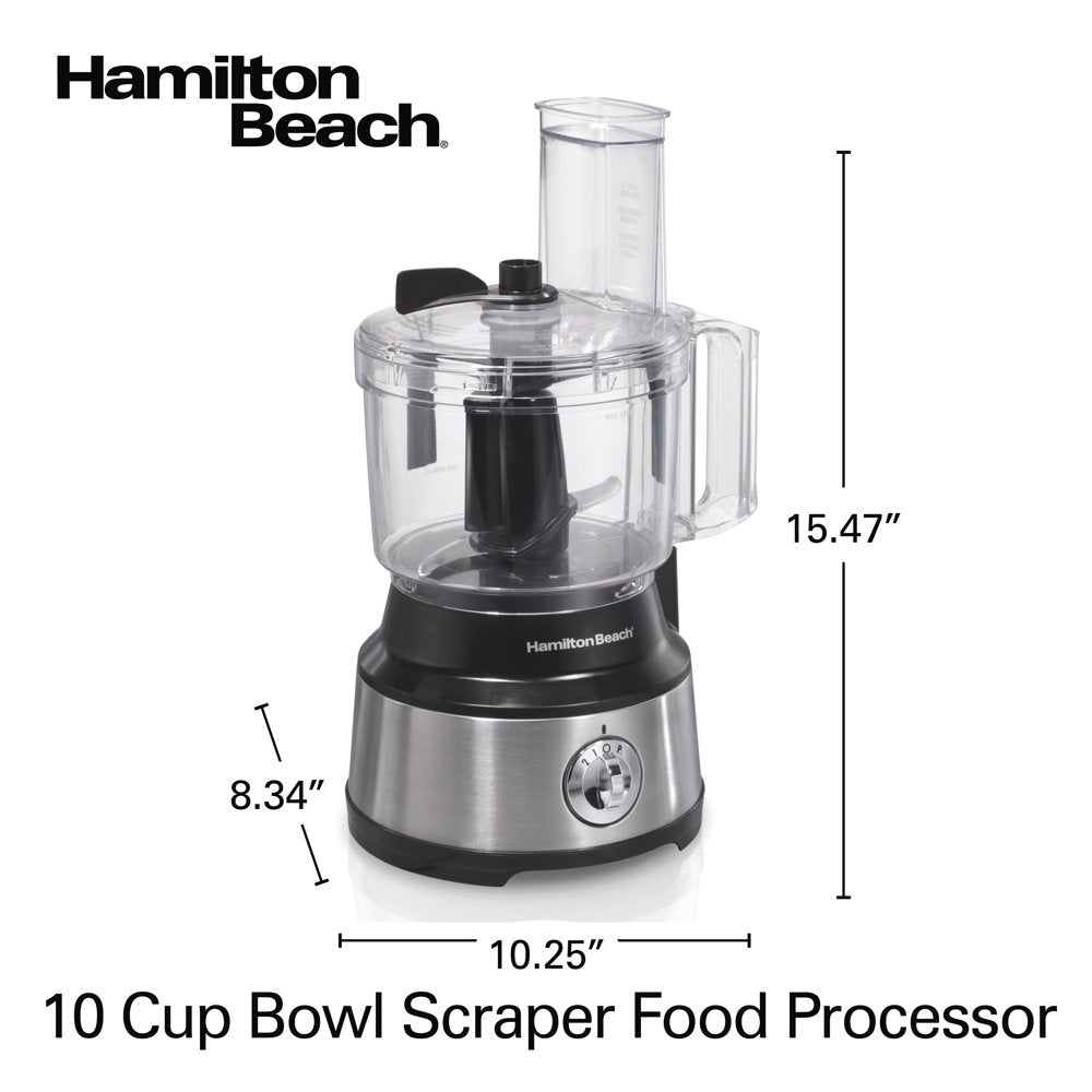 Food Processor and Vegetable Chopper with Easy Clean Bowl Scraper, 10 Cup Capacity, Stainless Steel, 70730