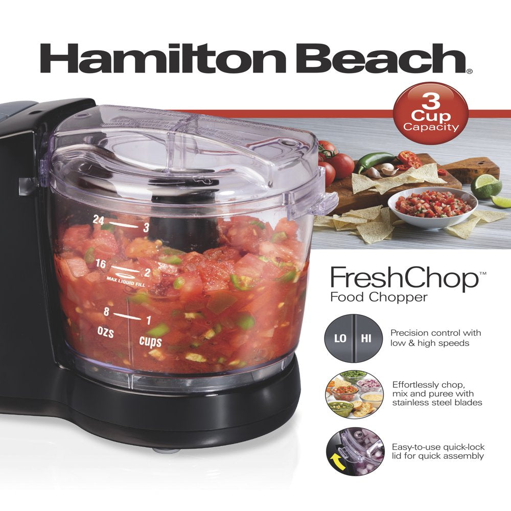 3 Cup Freshchop Mini Food Chopper, Black, 72603