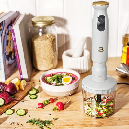 2-Speed Immersion Blender with Chopper & Measuring Cup, White Icing by Drew Barrymore