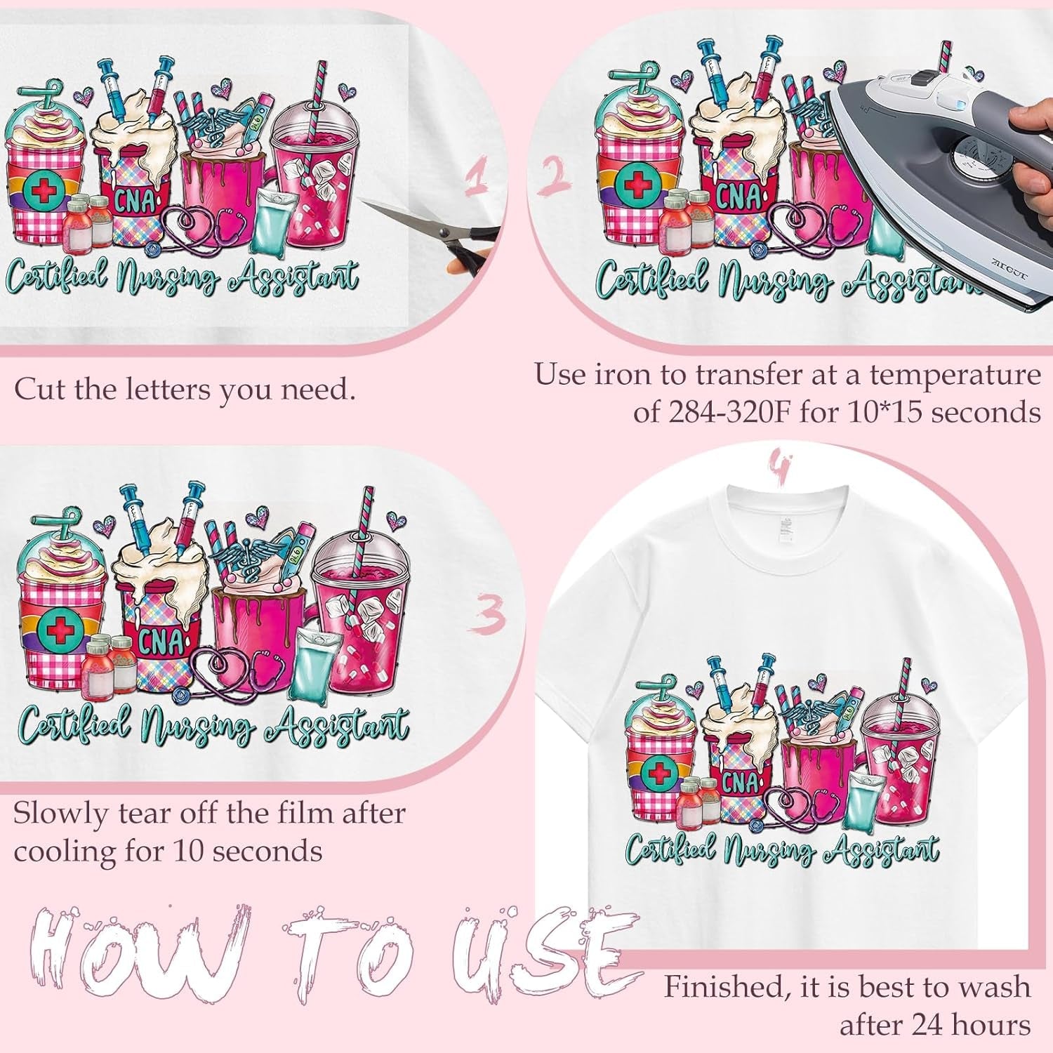 Sarcastic Quotes DTF Transfers Ready to Press - 20 Sheets Pink Iron on Transfers Iron on Decals Vinyl Design for Clothing Pillow Backpack Hoodie Hat Bag DIY Costume Craft