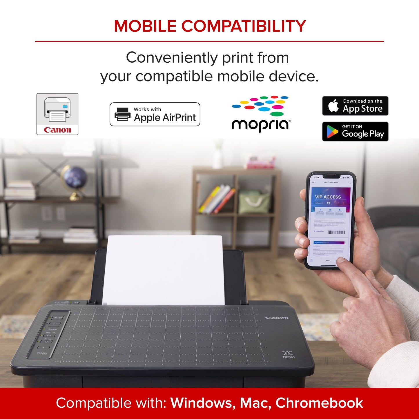 Canon PIXMA Ts302A Wireless Inkjet Printer