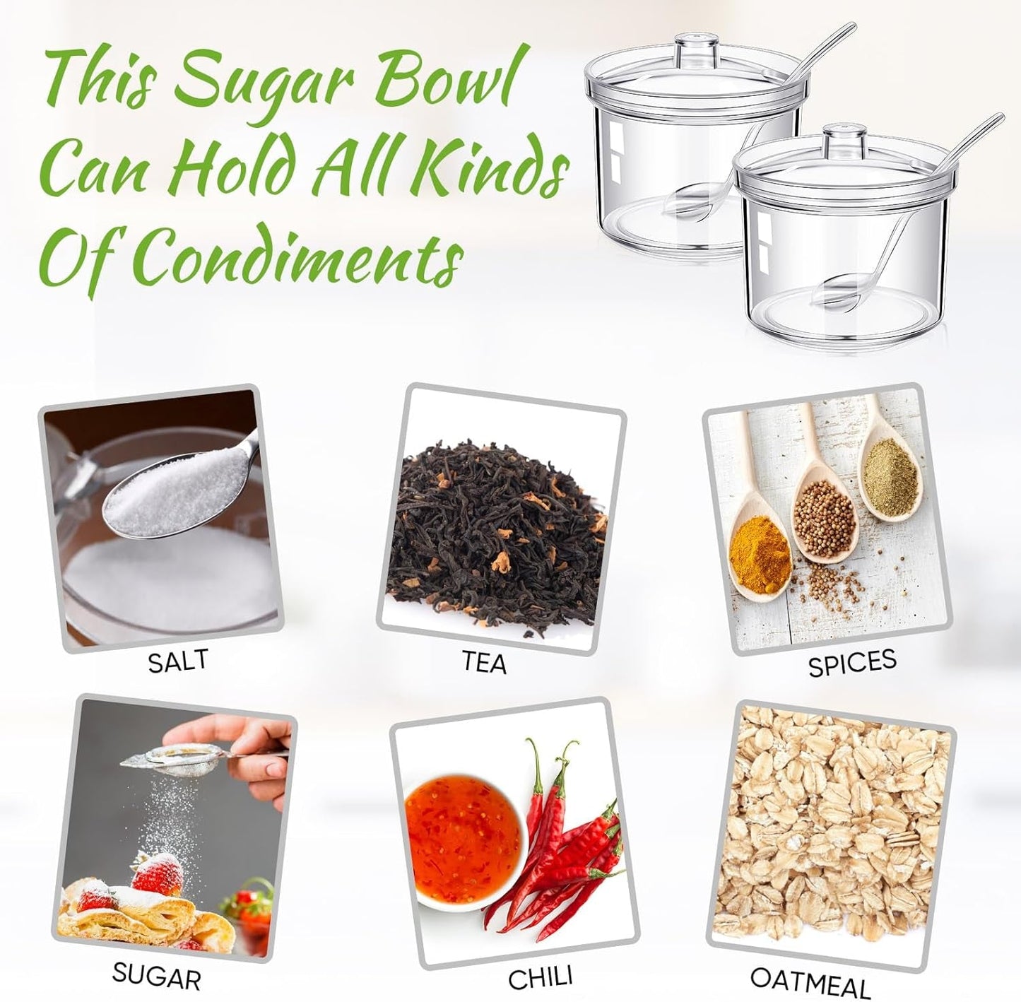 Tioncy 12 Pcs Hot Cocoa Bar Supplies Sugar Bowls with Lid and Spoon Party Bar Ice Cream Sundae Caramel Apple Dipping Container Christmas Acrylic Candy Dispenser with Tag (7.1 Oz,Clear)