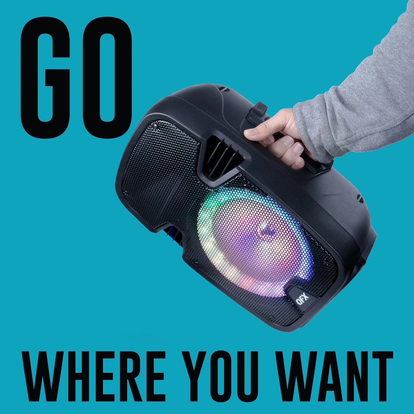 WMX-8074 8 Inch Battery Powered Portable Bluetooth Party Speaker with Bonus Mic