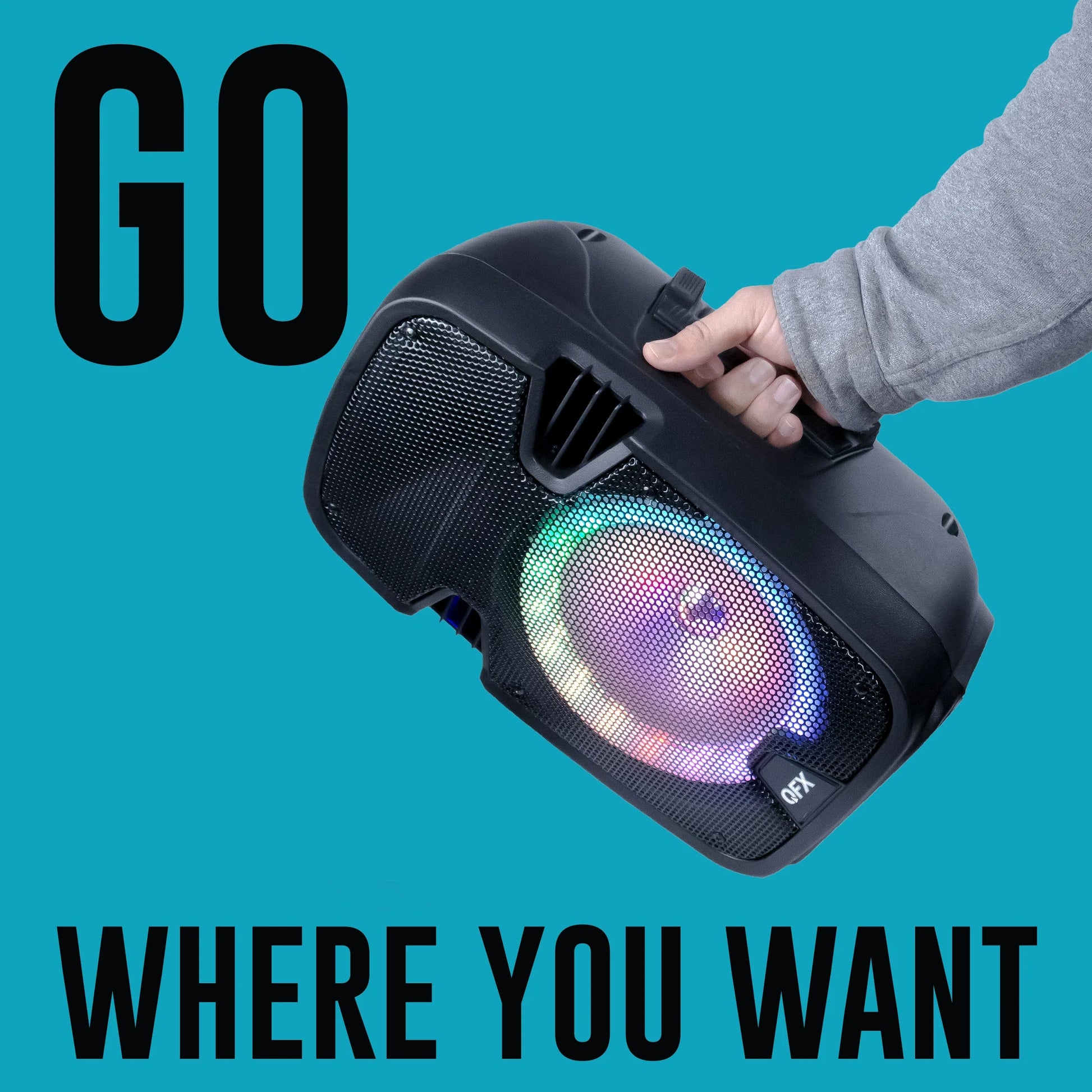 WMX-8074 8 Inch Battery Powered Portable Bluetooth Party Speaker with Bonus Mic