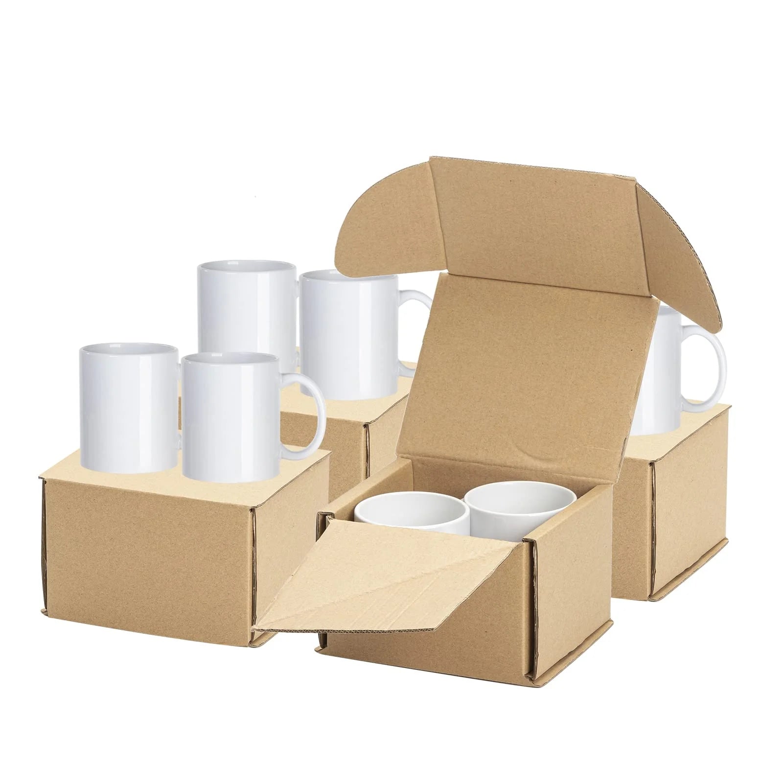 Sublimation Mugs Blanks White Ceramic Photo Cups (11Oz or 15Oz) 8 Pack & 24 Pack