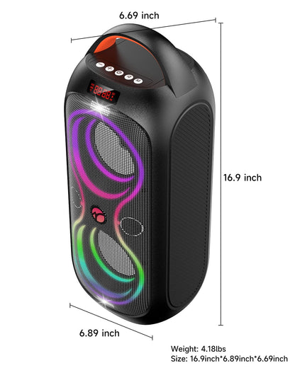 Bluetooth Party Speaker -60W Peak Loud Wireless TWS Portable Speaker with Handle, Beat-Driven Light Show, Splash-Resistant (XP3) for Outdoor Camping, Beach, Garage, Patio Parties