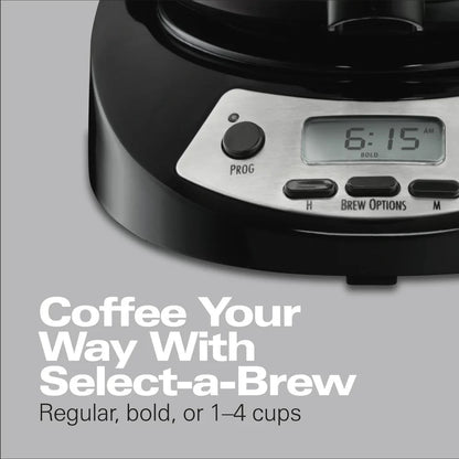 14 Cup Programmable Coffee Maker, Black, 46295