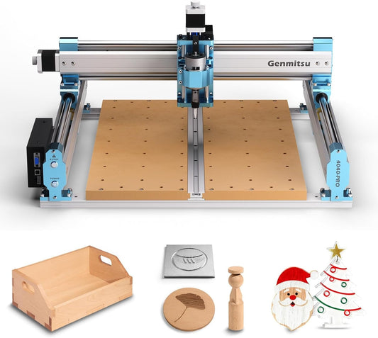 Genmitsu CNC Router Machine 4040-PRO for Metal Acrylic Cutting Milling, GRBL Control, Lead Screw Driven, 3 Axis Engraving, Working Area 15.7” X 15.7” X 3.1”