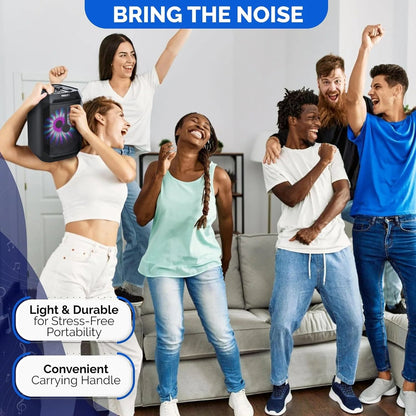 Portable Bluetooth Party Speaker with 8-Inch Woofer and Dynamic Bass Boost, 30W, 7Hrs Play Time, USB-C, Black