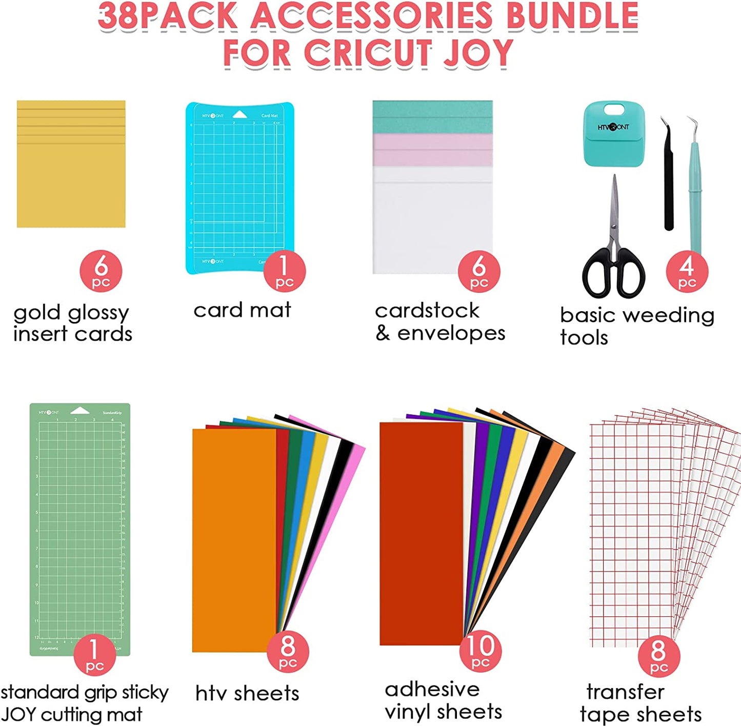 Auto Heat Press Machine for T Shirts & 38 Pcs Accessories Bundle for Cricut Joy