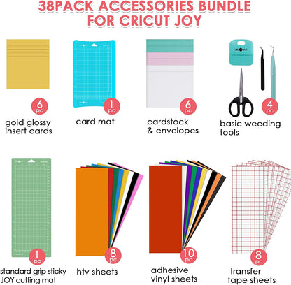 Auto Heat Press Machine for T Shirts & 38 Pcs Accessories Bundle for Cricut Joy