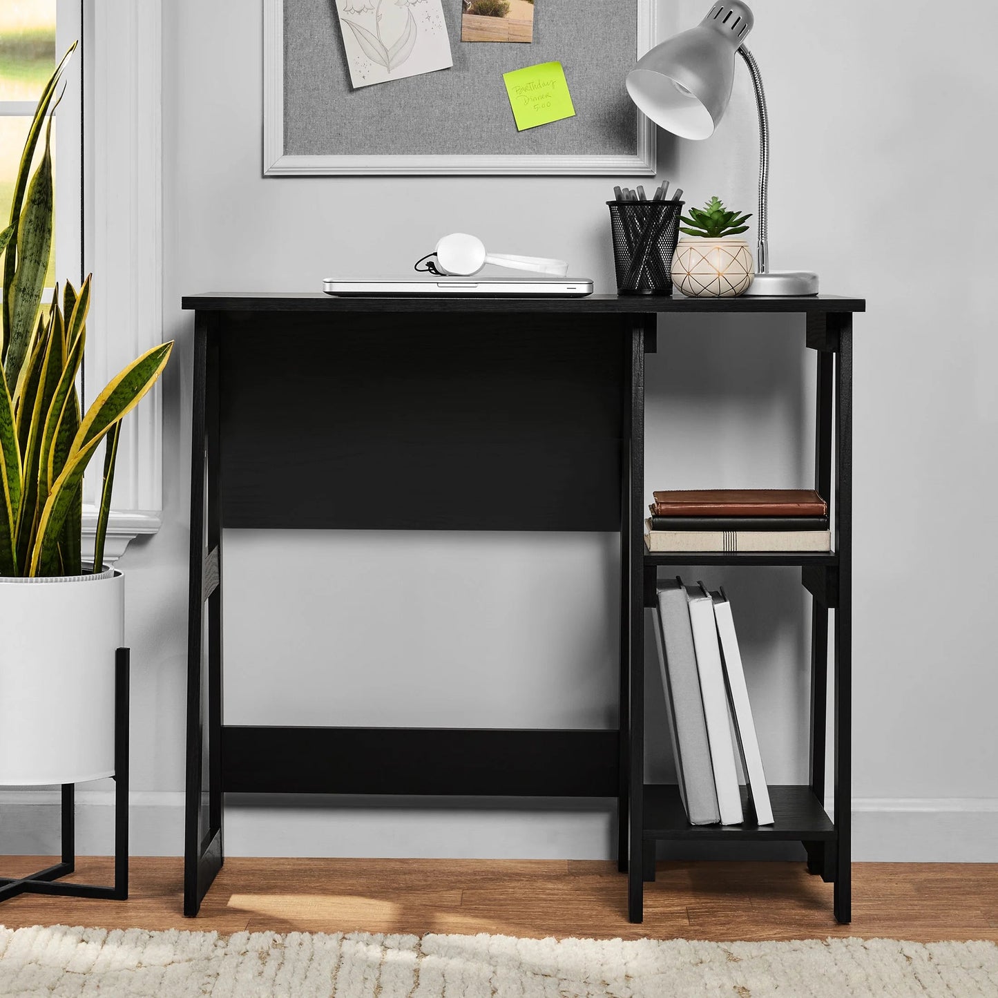Quick Assembly Desk, Black Finish