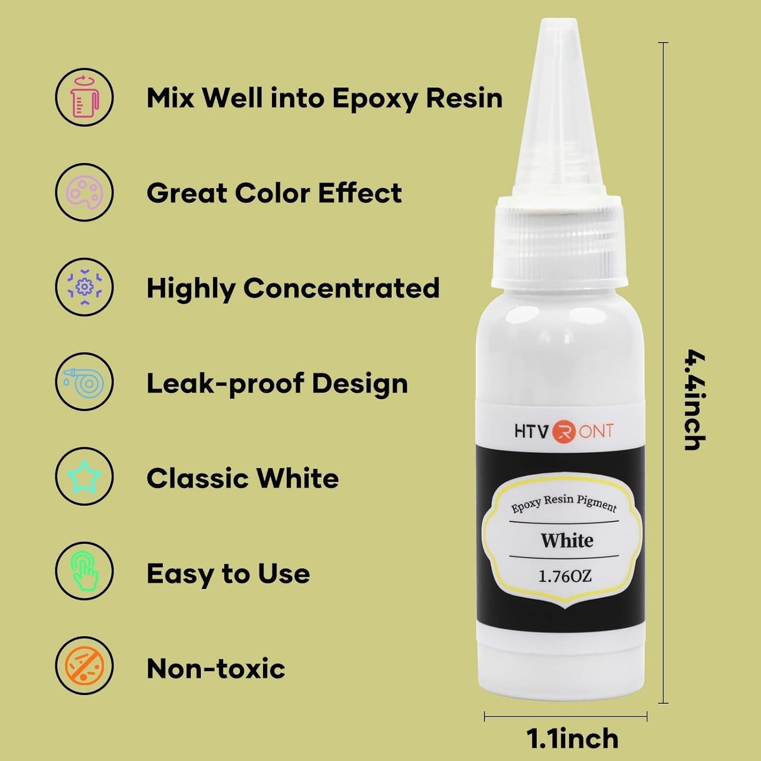 White Resin Pigment Paste - 1.76Oz/50Ml Higher Concentrated & Easy to Mix White Epoxy Dye Pigment for Resin Coloring, Ocean Waves and Water Effects