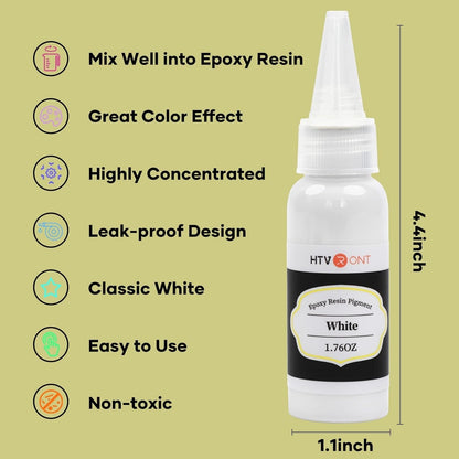 White Resin Pigment Paste - 1.76Oz/50Ml Higher Concentrated & Easy to Mix White Epoxy Dye Pigment for Resin Coloring, Ocean Waves and Water Effects
