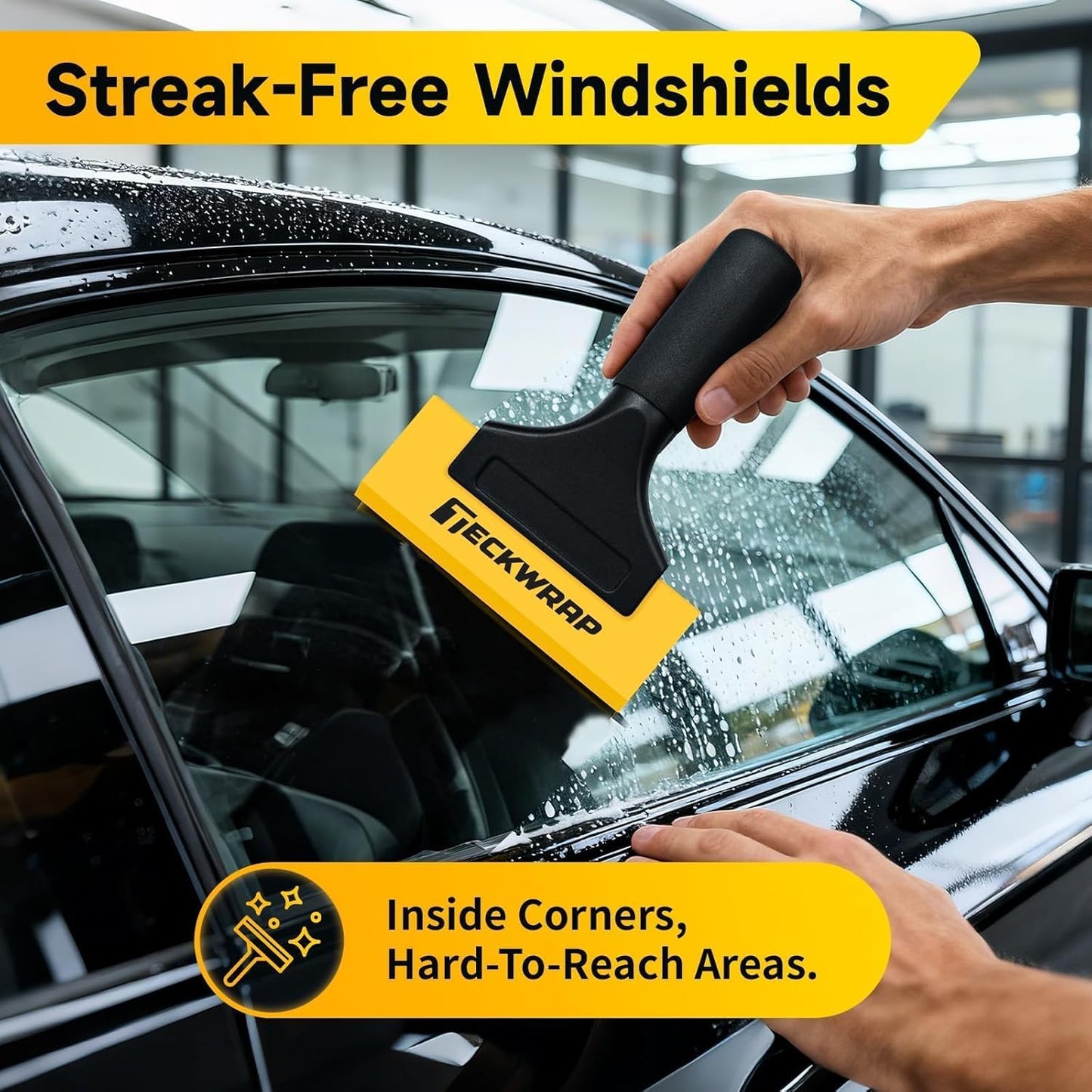 Mini Silicone Squeegee for Window Tint –5 Inch Small Squeegee for Car Windshield, Shower Glass, Mirrors, Streak-Free Water Remover for Auto & Home Use