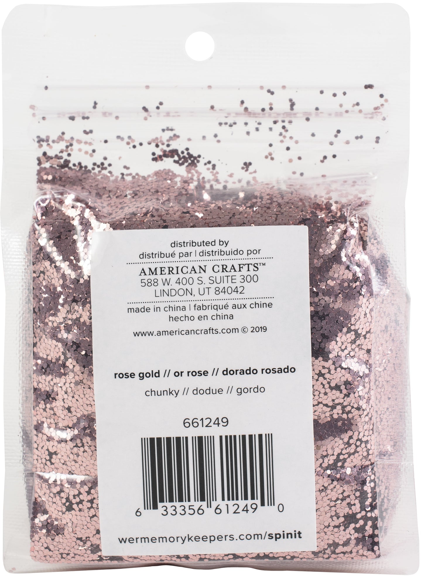 Spin It Chunky Glitter 10Oz-Rose Gold