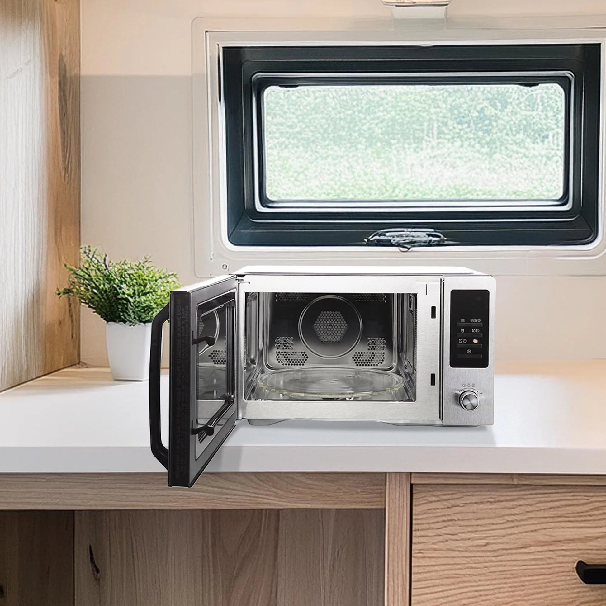 1 Cu Ft Countertop Microwave Oven in Multicolored