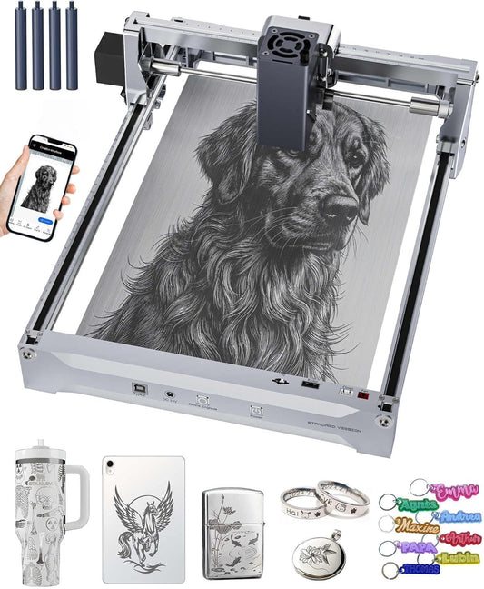K15 Pro Infrared Laser Engraver for Metal, Hard Plastic & Rubber, 1W IR Laser Engraving Machine, 200X300Mm Portable CNC Lazer Engraver for Metal Dog Tags and Jewelry, 1000Mw Class 1