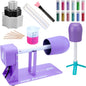 LFSUM Cup Turner for Crafts Tumbler Cup Spinner Machine Kit, Wood Cuptisserie Turner DIY Glitter Epoxy Tumblers with Silent UL Motor Safety Switch 3 in 1 Foams Accessories