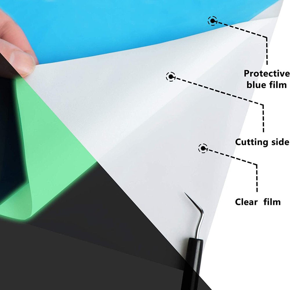 12" X 8FT Glow in the Dark White to Blue Green Heat Transfer Vinyl Iron on T-Shirt for Cricut & All Cutter Machine