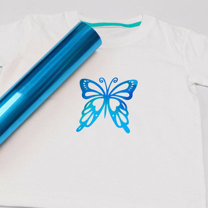 12" X 10FT Holographic Symphony Blue Heat Transfer Vinyl Iron on HTV Vinyl for Cricut T-Shirt