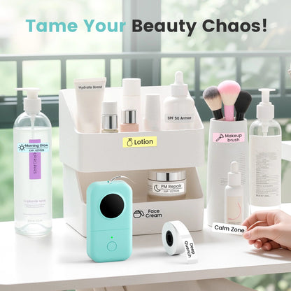 D30 Thermal Label Printer, Bluetooth Wireless Mini Pocket Smartphone Label Maker Machine with Tape, Compatible with Ios/Android, for Home, Office, and Supermarket(Gn)