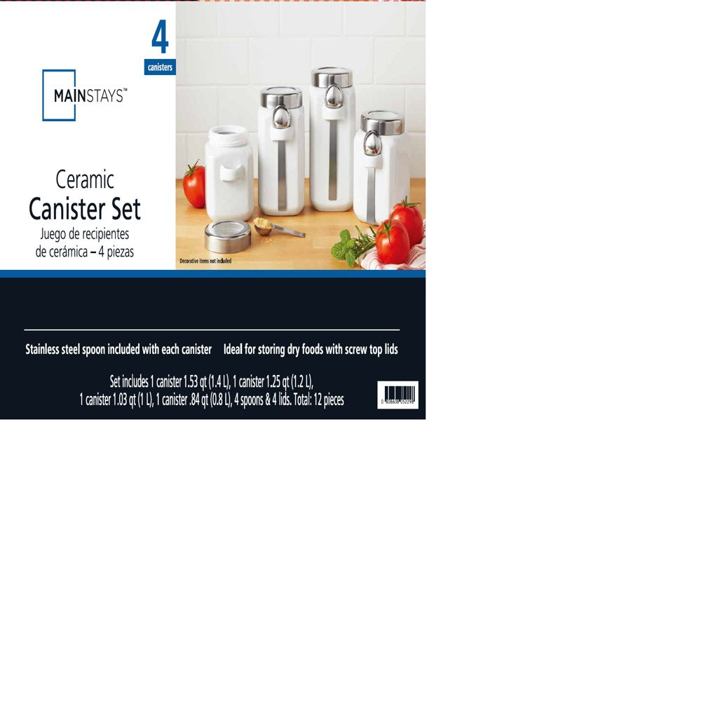 4-Piece Canister Set, Arctic White