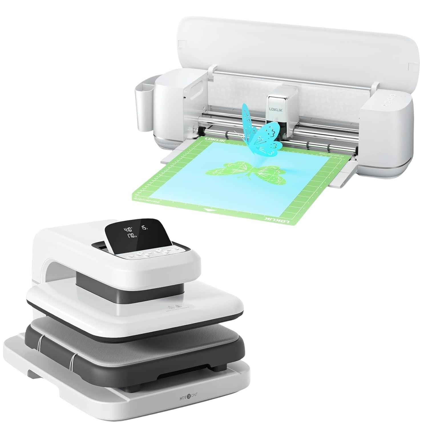 Loklik Cutting Machine 2 & Auto Heat Press 2 15X15