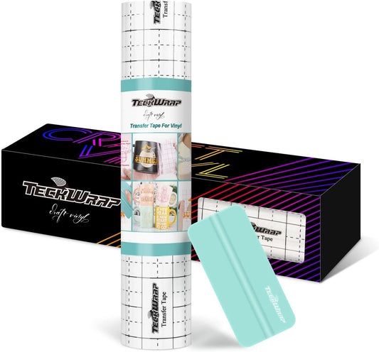 Transfer Tape for Vinyl Medium Tack 12” X 30FT Alignment Black Grid Application Tape Perfect for Craft Adhesive Vinyl for Signs,Stickers,Decals,Walls,Doors, Windows