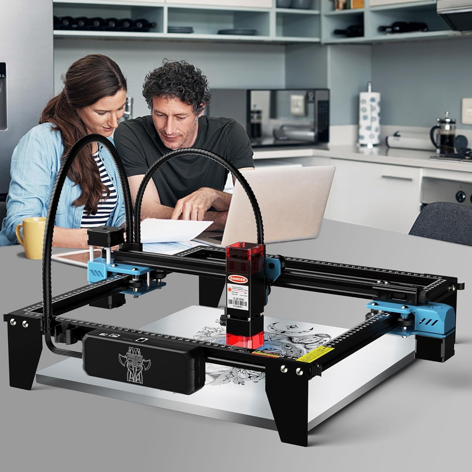 Twotrees TTS-10 Pro Laser Engraver,10000Mw High Precision Laser Engraving Machine,Laser Cutter,30000Mm/Min Speed,0.069Mm Laser Spot Engraver Machine for Diy,Wood,Metal,Acrylic,Glass,Stainless Steel