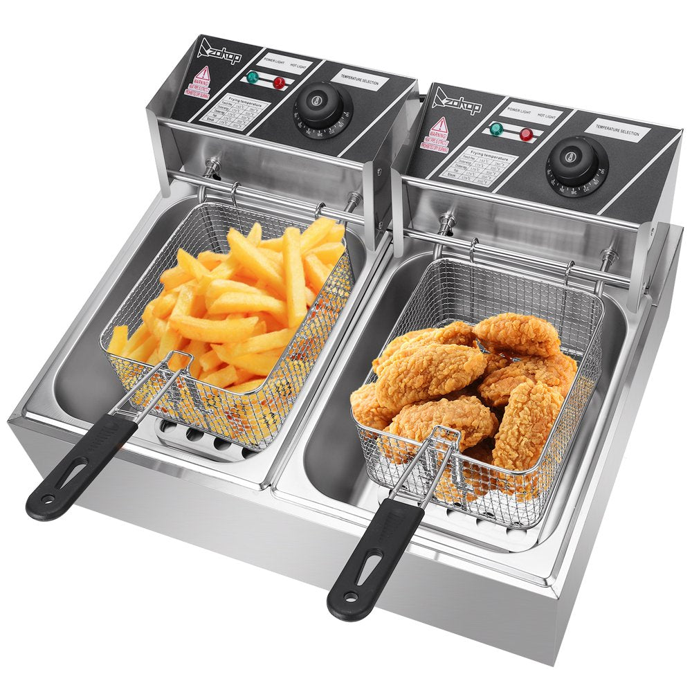 5000W Electric Deep Fryer 12 Liter Commercial Tabletop Restaurant Fry Basket US