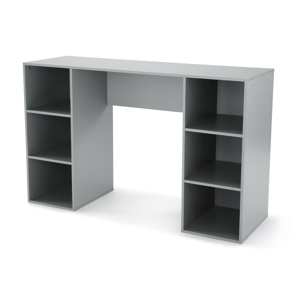 6-Cube Storage Computer Desk, Gray