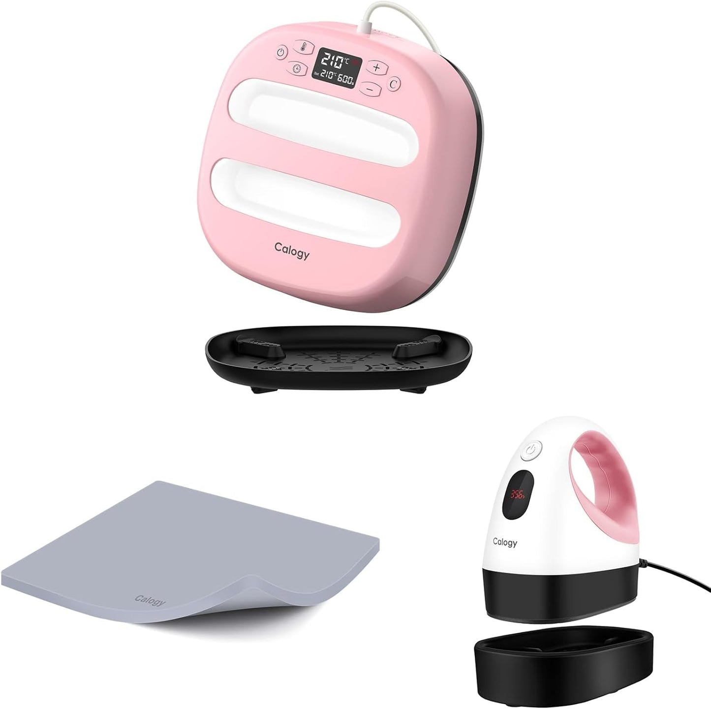 Calogy 10X10 & Mini Heat Press Machine Kit with 15X15 Heat Press Mat