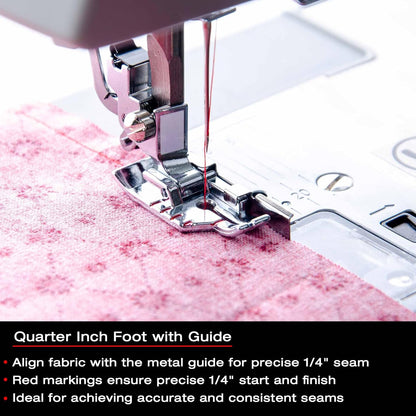 SINGER Quilting Presser Foot Kit | 3 Essential Presser Feet for Quilting – Even Feed Foot, Quarter Inch Foot with Guide & Open Toe Free Motion Foot | Compatible with SINGER CA-CC, CE, EA-EC Series