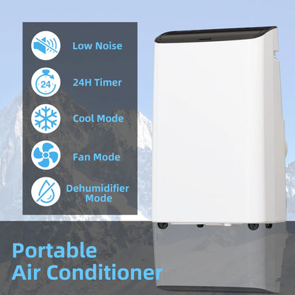 14,000 BTU Portable Air Conditioner, Remote Control, and Installation Kits, 50Db, Cools up to 750 Sq.Ft, Portable AC Built-In Cool with Dehumidifier and Fan Modes