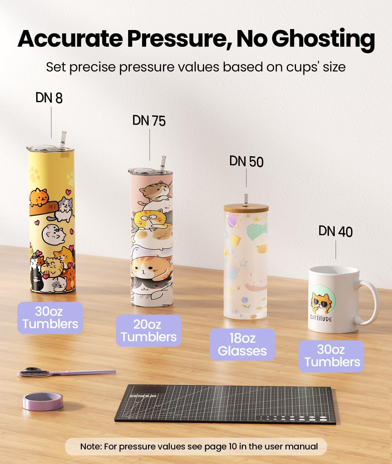 Auto Tumbler Heat Press Machine - Pressure Setting, Press & Rotation Automatically for Full Print - Mug Heat Press Heat up Fast & Even for 11-32Oz Sublimation Blank Tumbler Glass Cup