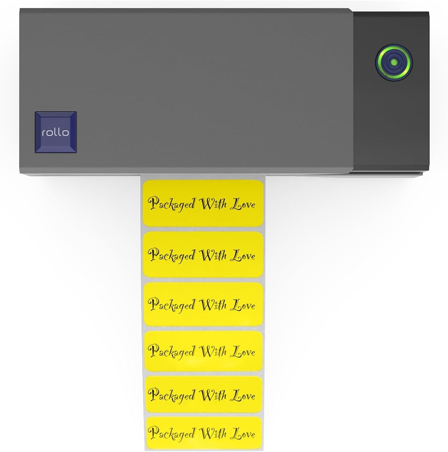 Rollo Direct Thermal 2X1 Sticker Labels - Roll of 1,000 Yellow Thermal Labels - Multi-Purpose Thermal Printer Stickers
