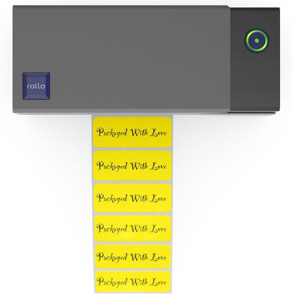 Rollo Direct Thermal 2X1 Sticker Labels - Roll of 1,000 Yellow Thermal Labels - Multi-Purpose Thermal Printer Stickers