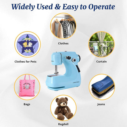 Loklik Istitch™ Sewing Machine for Beginners and Kids - 38 Built-In Stitches Mini Sewing Machine with Extension Table,Small Portable Sewing Machine with Foot Pedal & Sewing Kit