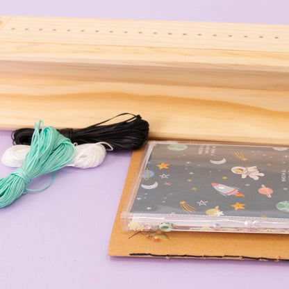 Craftelier - Book Binding Cradle Kit with Awl Tool, Wax Threads for Book Binding and Needles - for Signatures, Journals & DIY Bookbinding Crafts