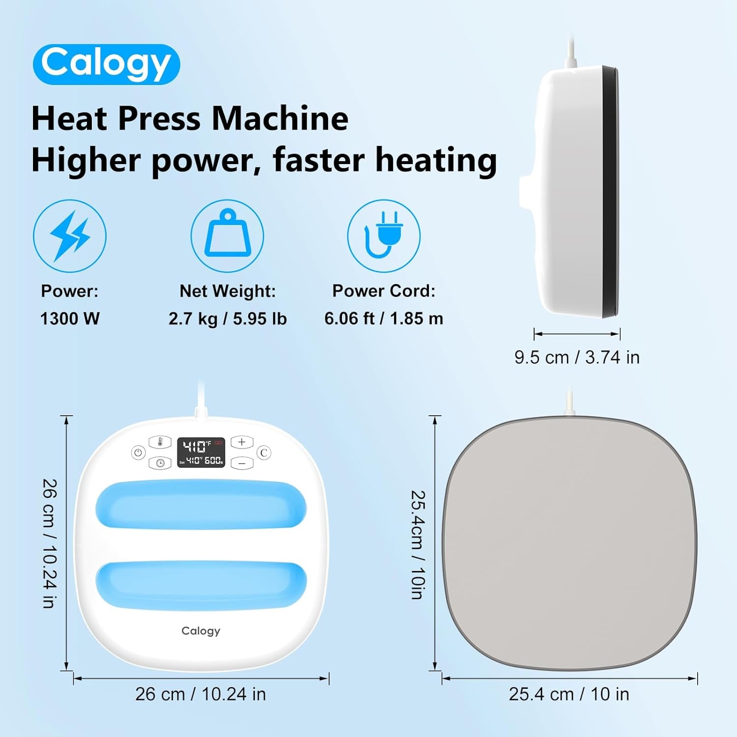 Calogy 10 * 10 Inches Heat Press Machine and Mini Heat Press Kit