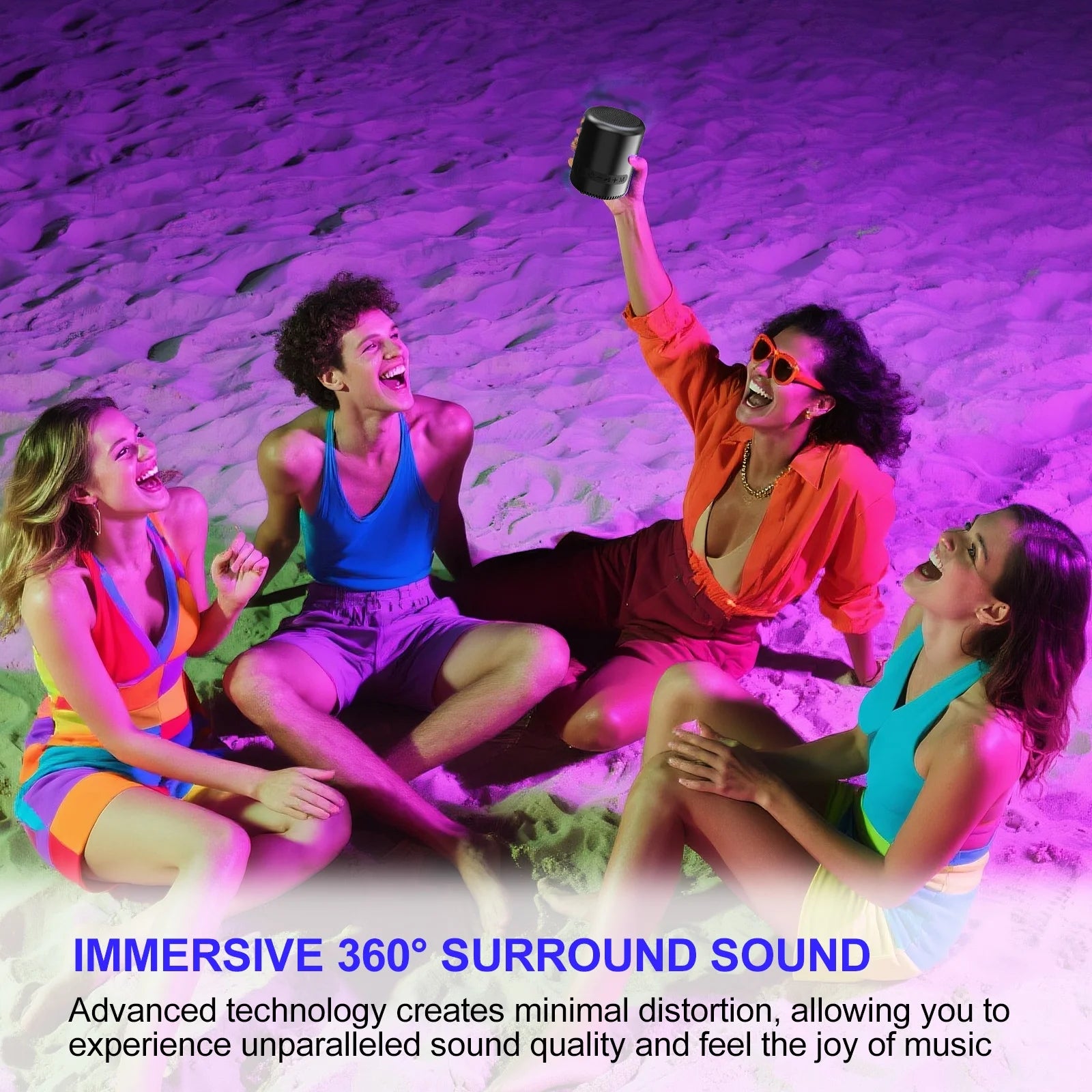 Portable Bluetooth Speaker with Deep Bass, IPX5 Waterproof Wireless Speaker, TWS Pairing, 16W Loud Sound for Outdoor, Home, Party, Beach, Travel, Gift
