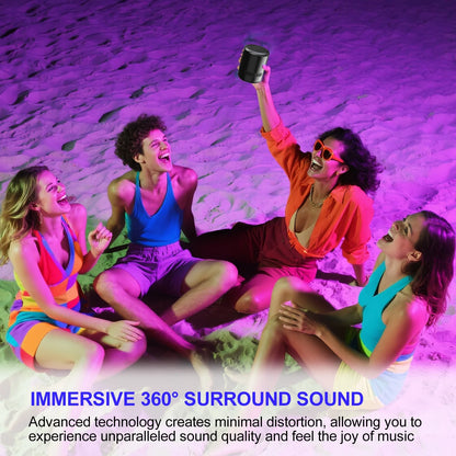 Portable Bluetooth Speaker with Deep Bass, IPX5 Waterproof Wireless Speaker, TWS Pairing, 16W Loud Sound for Outdoor, Home, Party, Beach, Travel, Gift