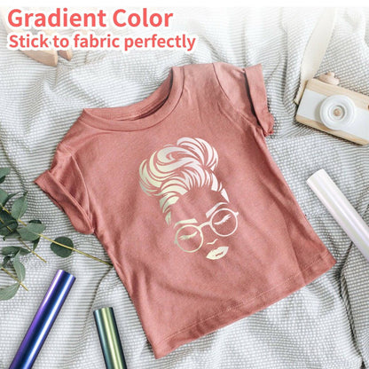 12" X 10FT White to Red Chameleon Heat Transfer Vinyl Gradient Change Color Iron on Vinyl for Cricut