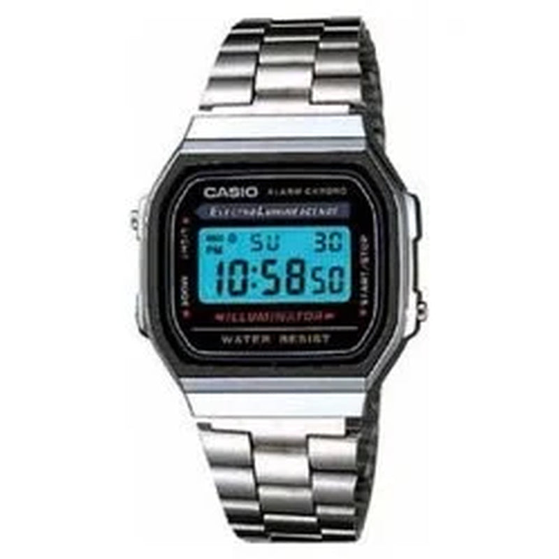 Men'S Stainless Steel Band Wristwatch, Silver & Black